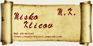 Miško Klicov vizit kartica